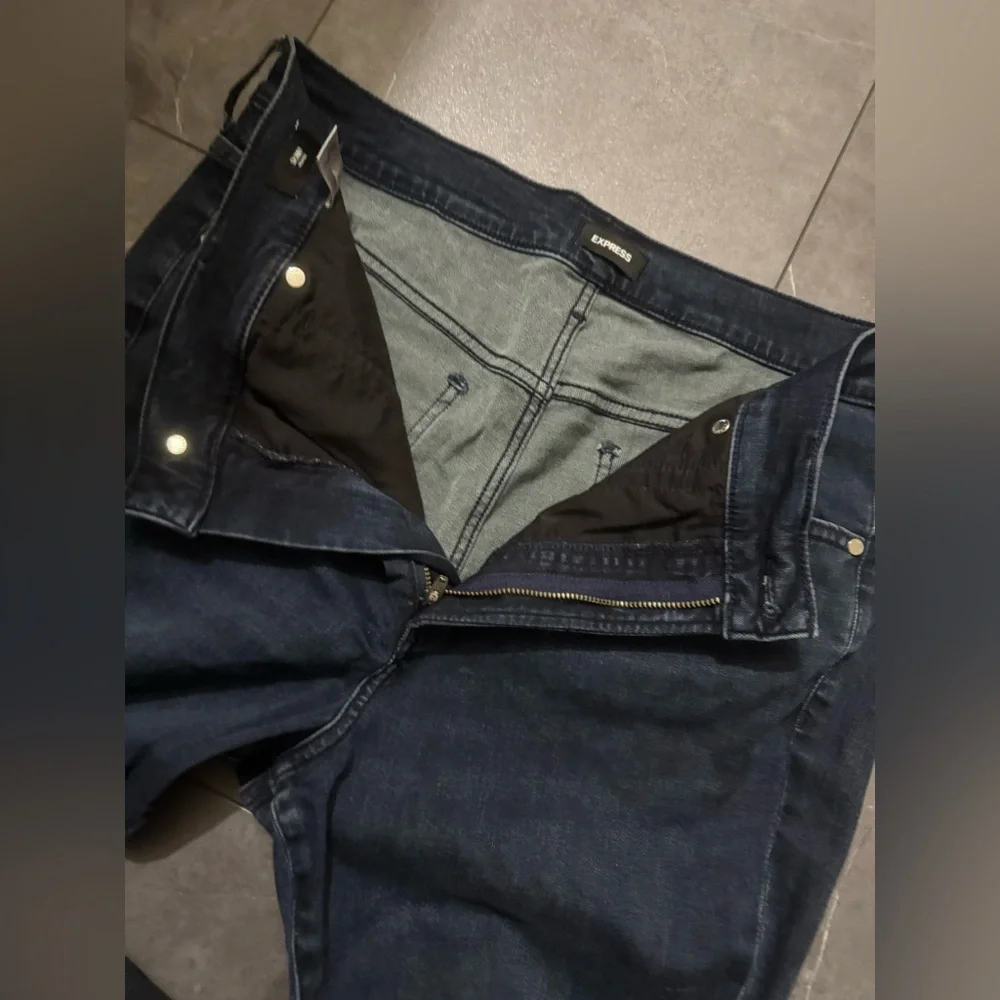 Express High Rise Skinny Dark Denim Jeans - Picture 2 of 2